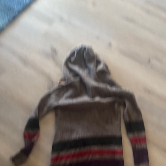 Toad&Co Brown Hooded Cardigan with Stripes - Picture 7 of 7